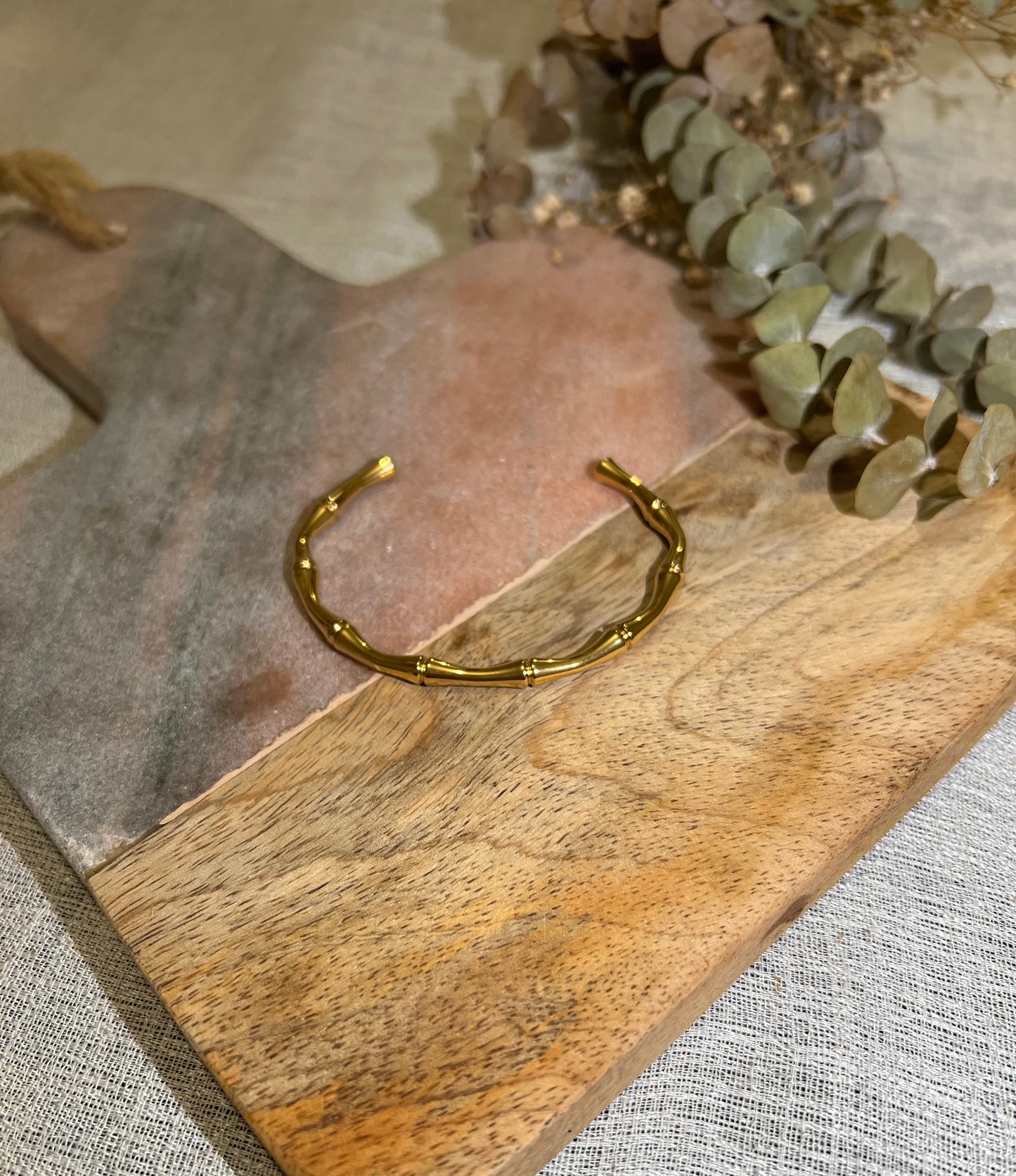 Seoul Gold Bamboo Bone Bangle