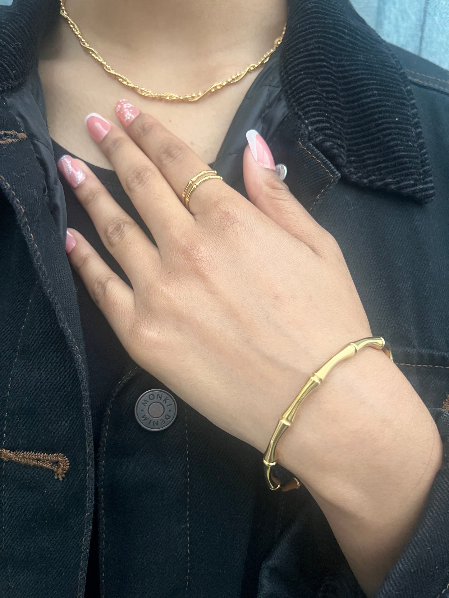 Seoul Gold Bamboo Bone Bangle
