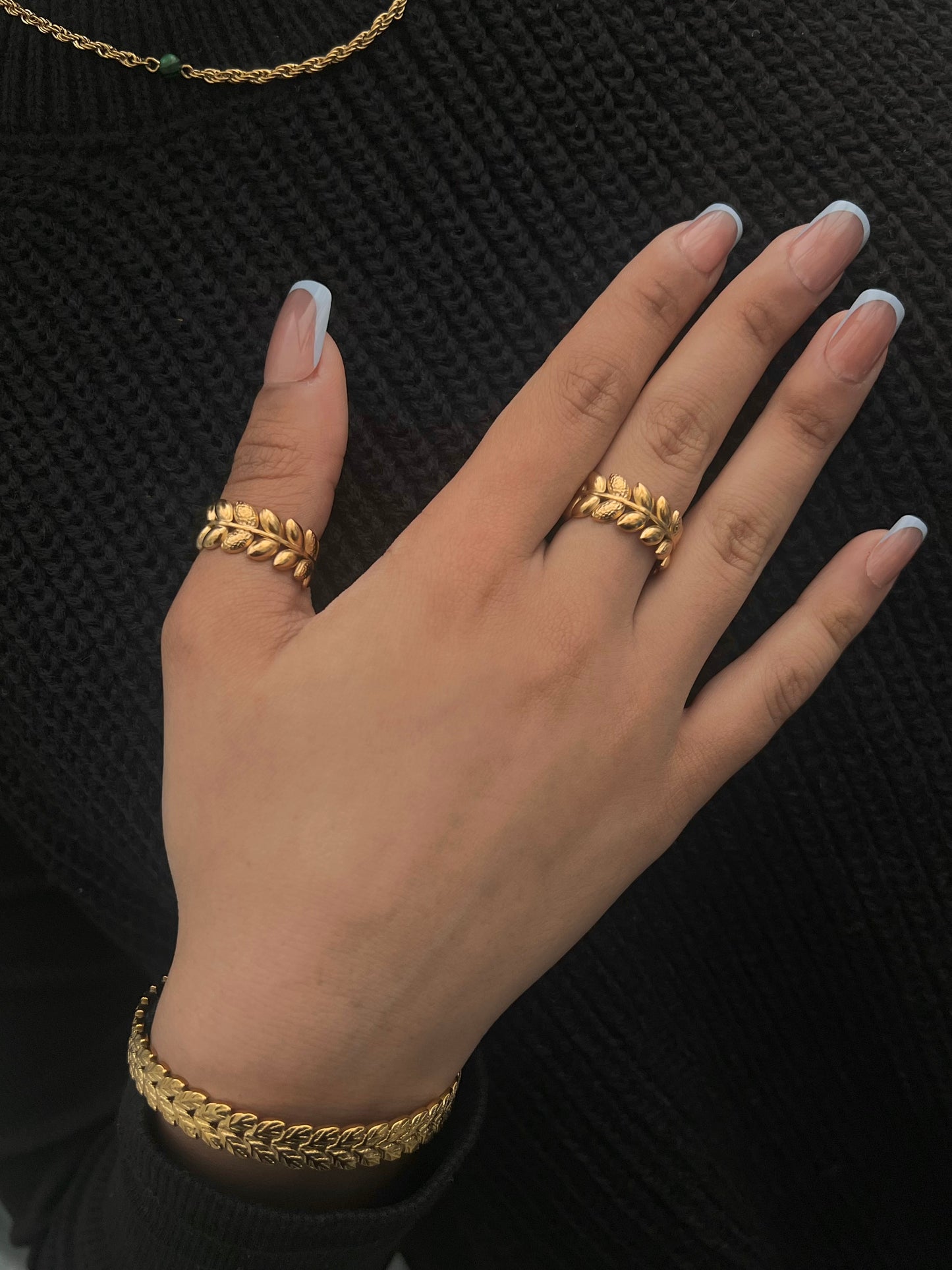 Crete Lemon Branch Leaf Vine Ring
