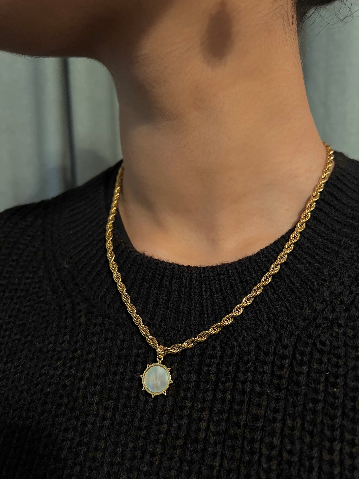 Sydney White Shell Star Pendant Rope Chain Necklace