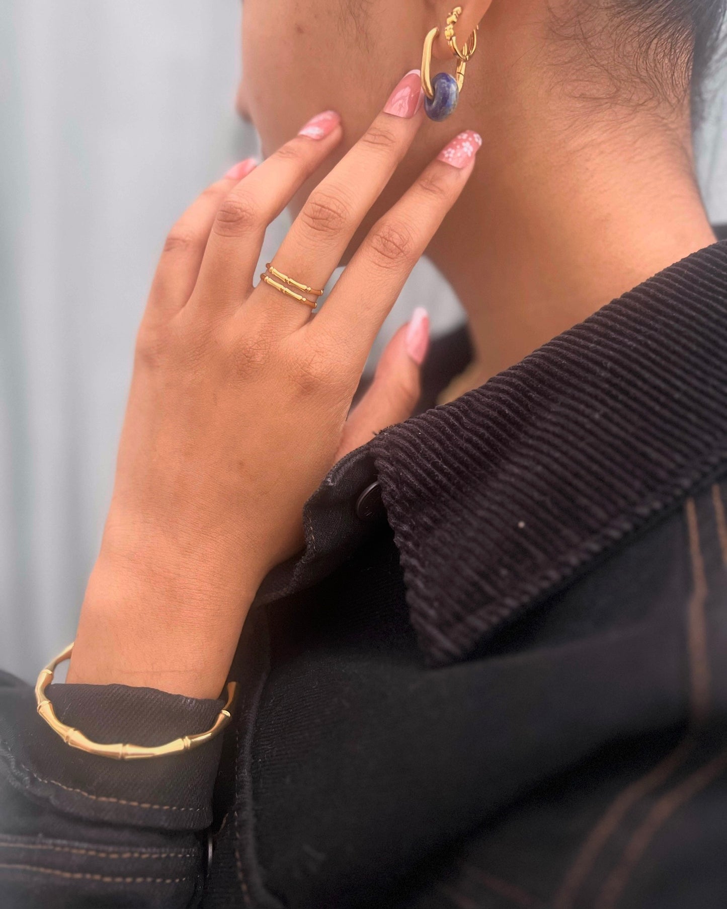 Seoul Gold Bamboo Bone Bangle