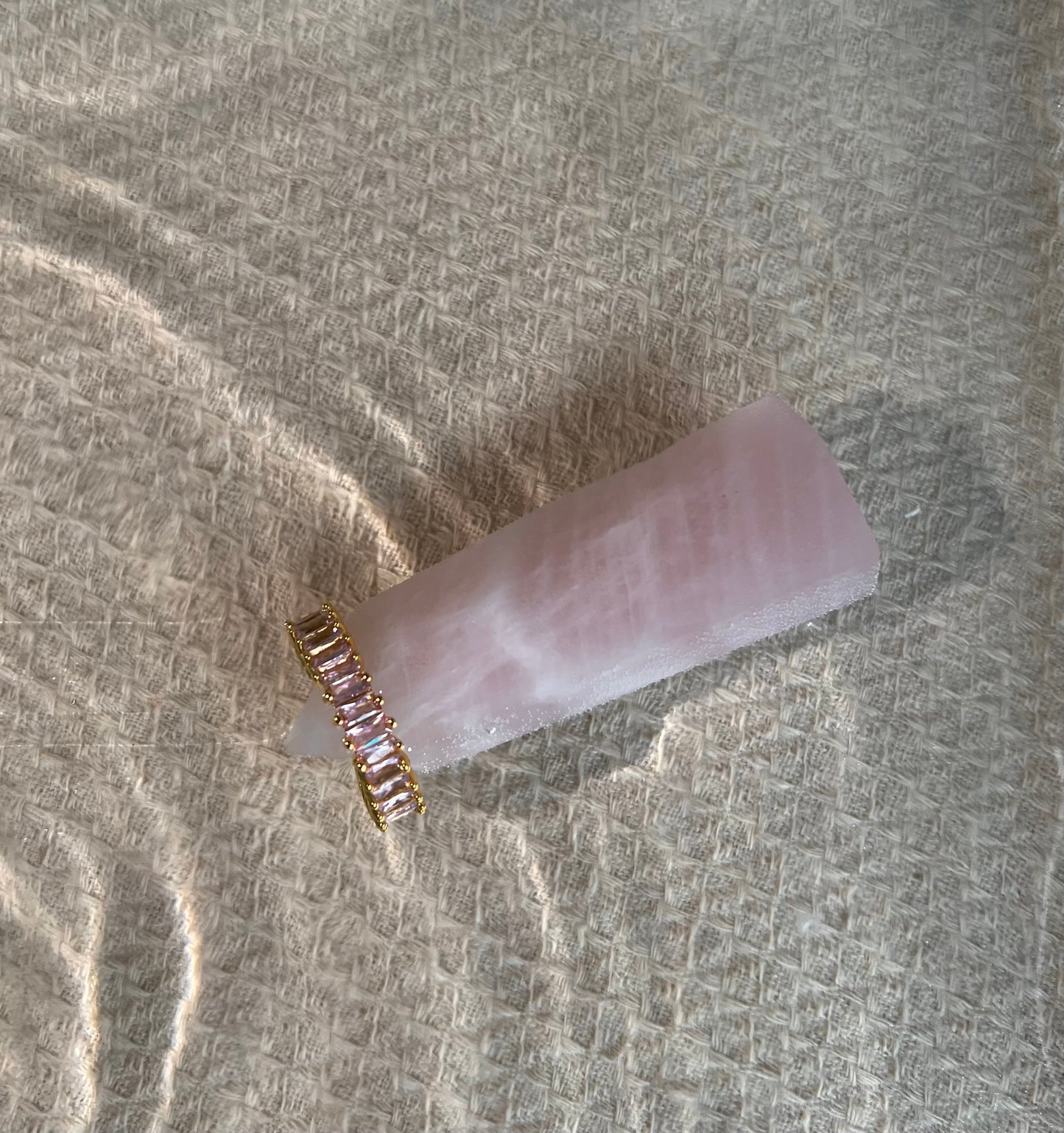 Venice Cherry Blossom Pink Pavé Crystal Band Ring