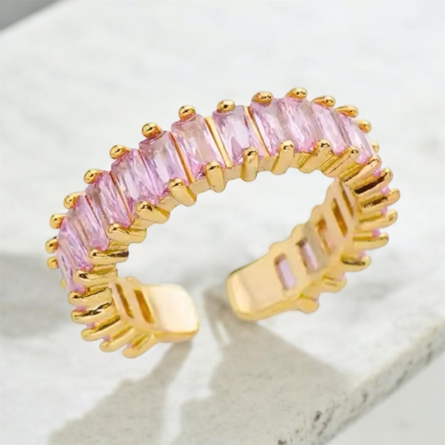 Venice Cherry Blossom Pink Pavé Crystal Band Ring