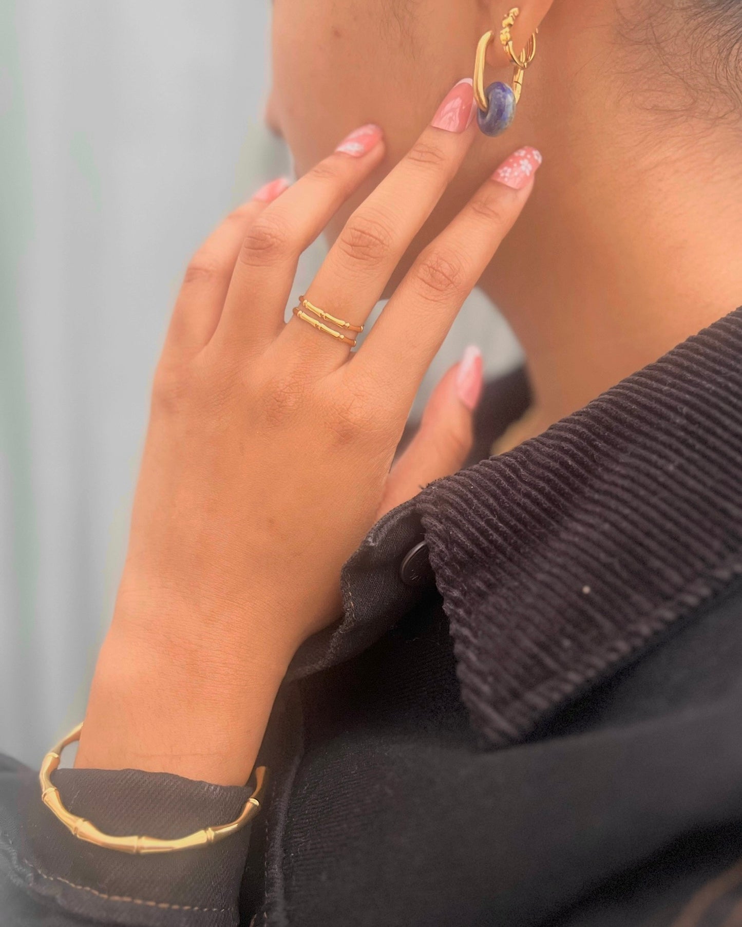 Seoul Bamboo Bone Double Thin Minimal Ring