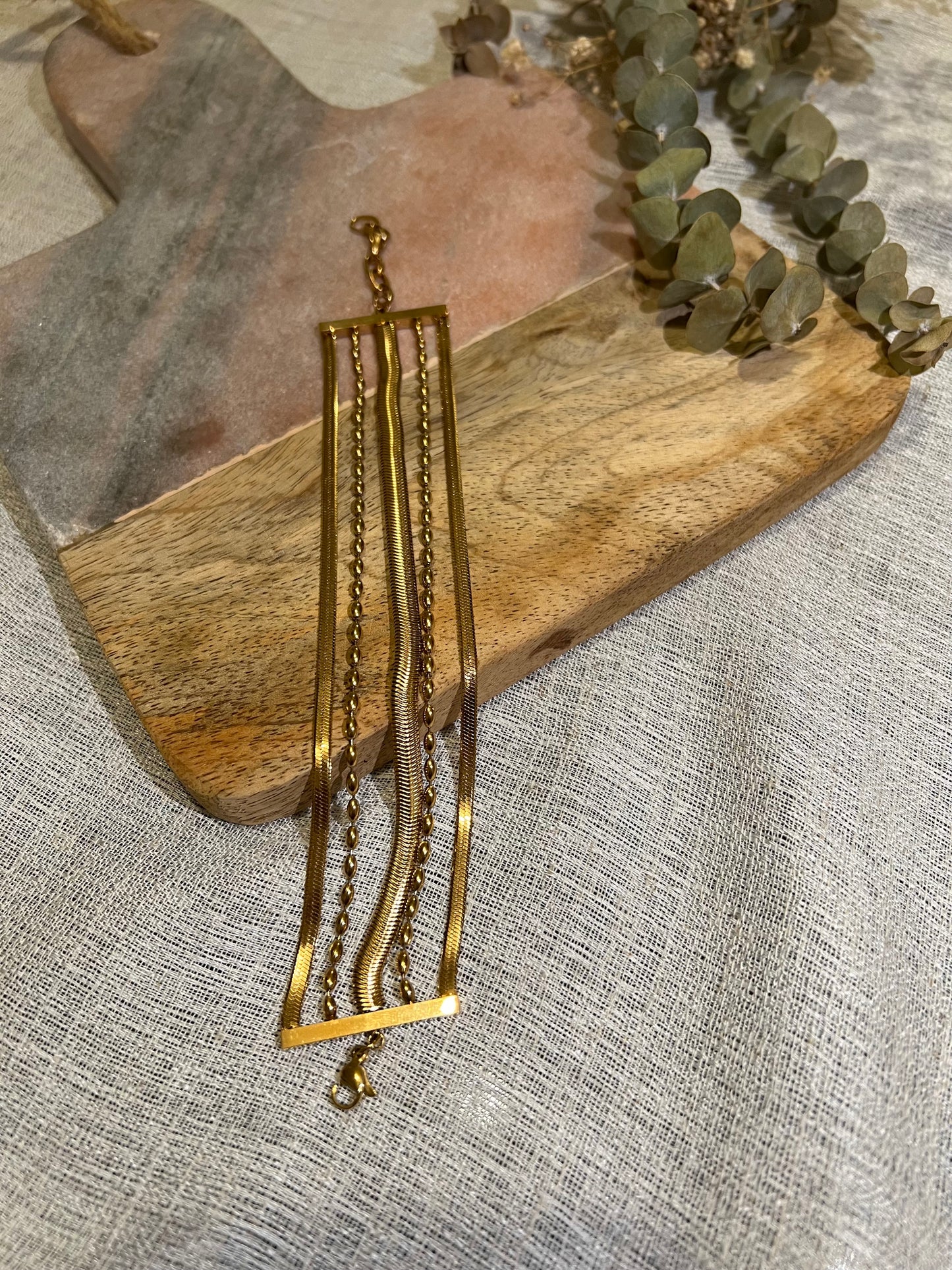 Mykonos Gold Five Layer Bracelet