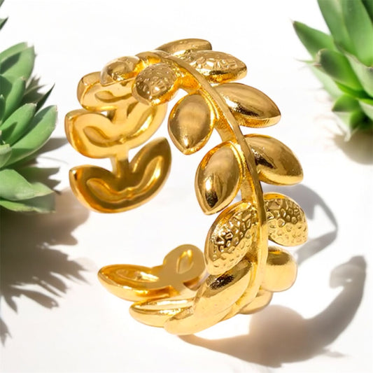 Crete Lemon Branch Leaf Vine Ring