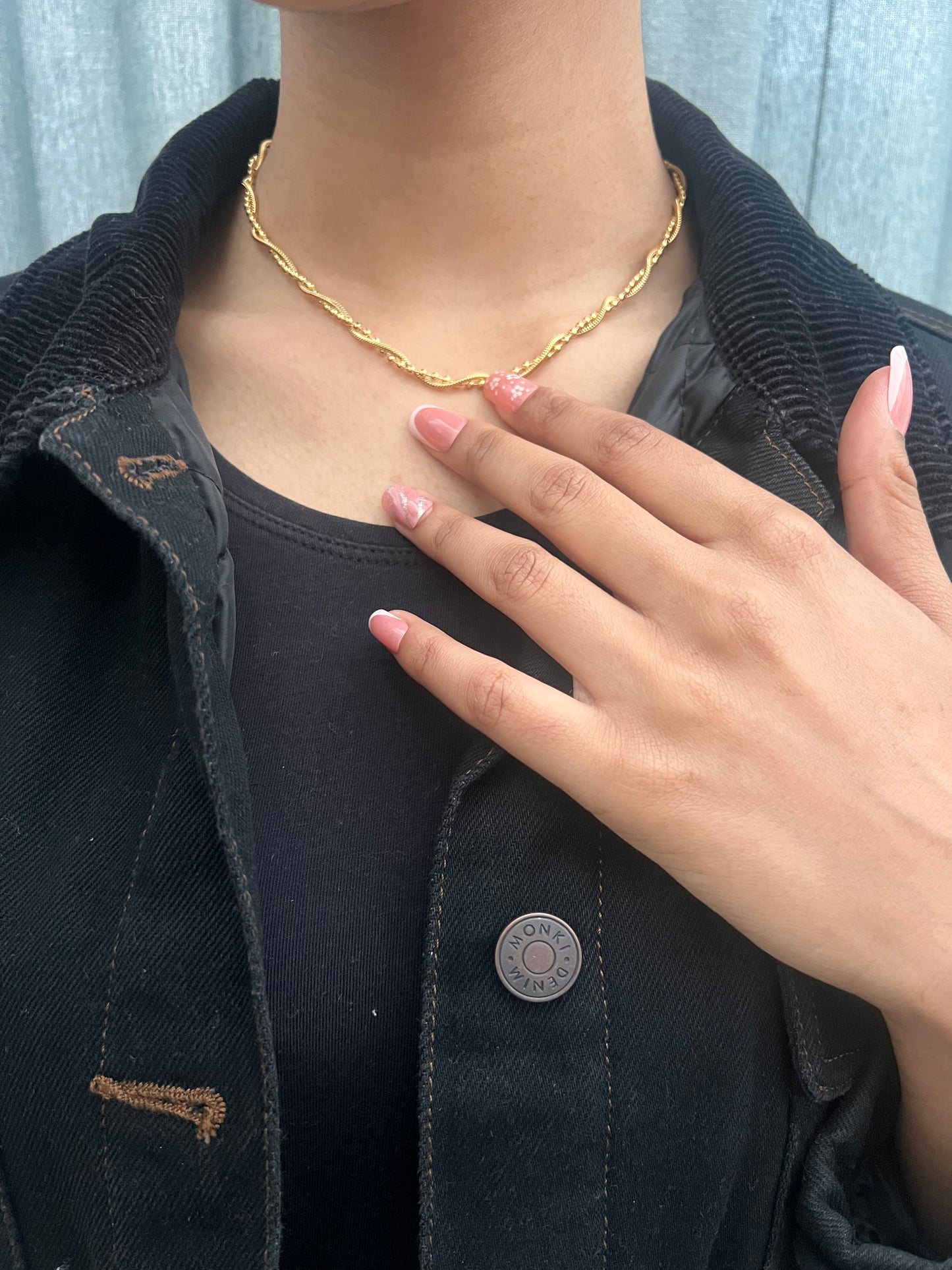 Milan Double Twisted Bead & Snake Chain Necklace