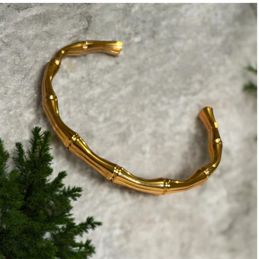 Seoul Gold Bamboo Bone Bangle