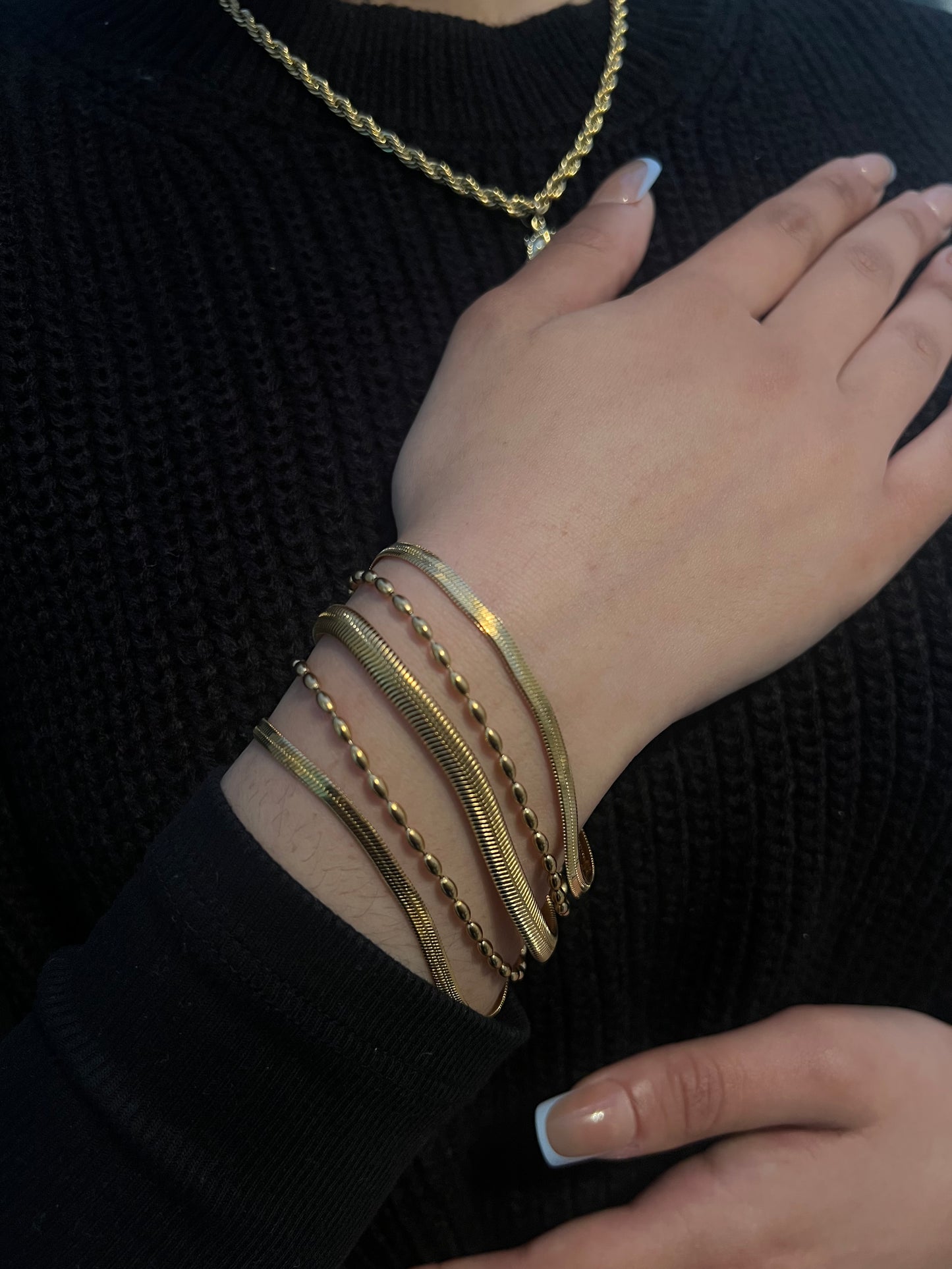 Mykonos Gold Five Layer Bracelet