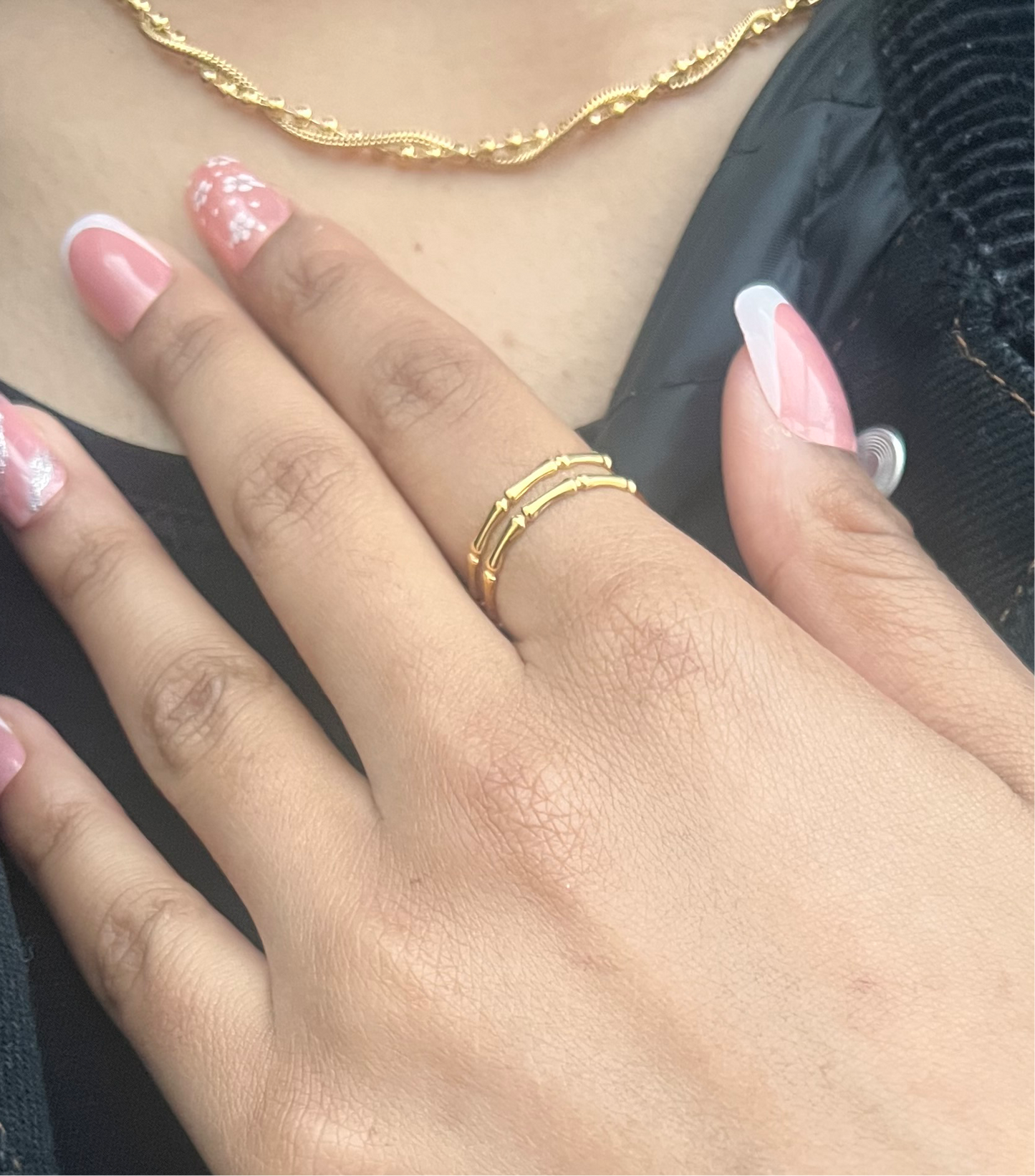Seoul Bamboo Bone Double Thin Minimal Ring