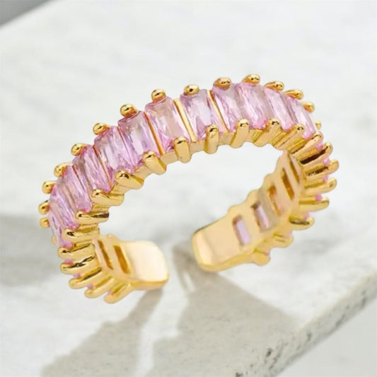 Venice Cherry Blossom Pink Pavé Crystal Band Ring