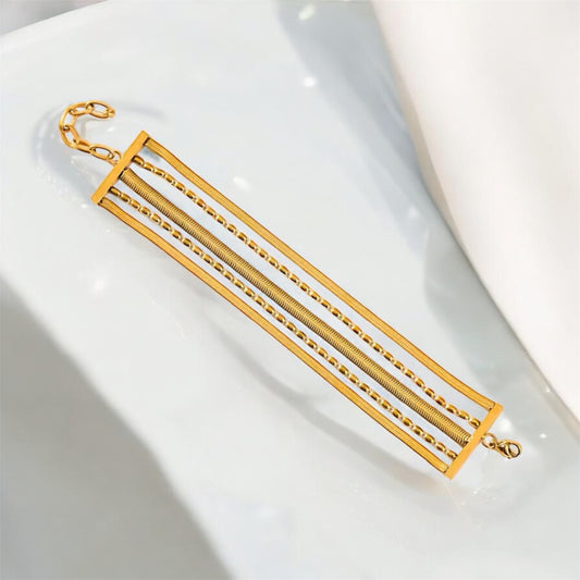 Mykonos Gold Five Layer Bracelet